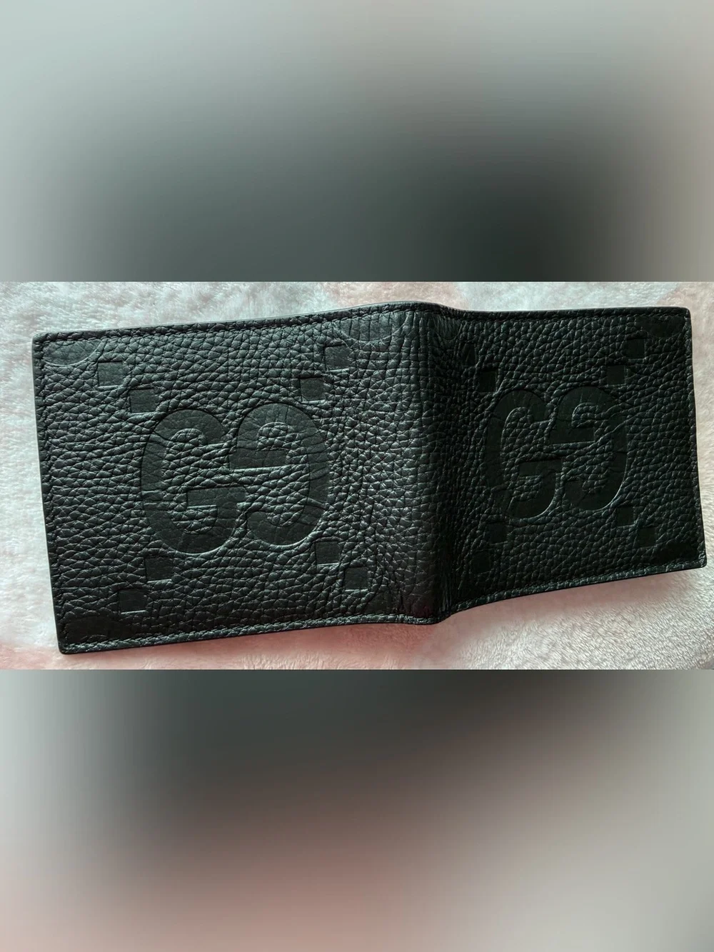 Gucci Embossed Interlocking G Leather Black Jumbo Wallet NWOT